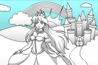 Coloreando el Castillo y la Princesa Coloreando el Castillo y la Princesa